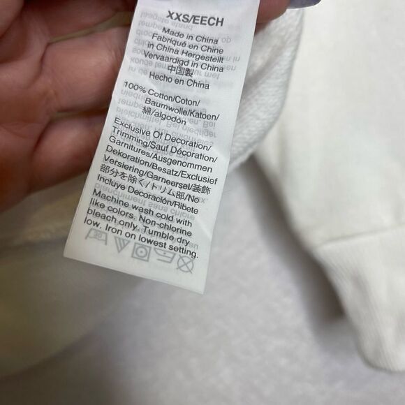 J. Crew Heart Appliqué Crew Neck White Sweatshirt XXS - Picture 6 of 6